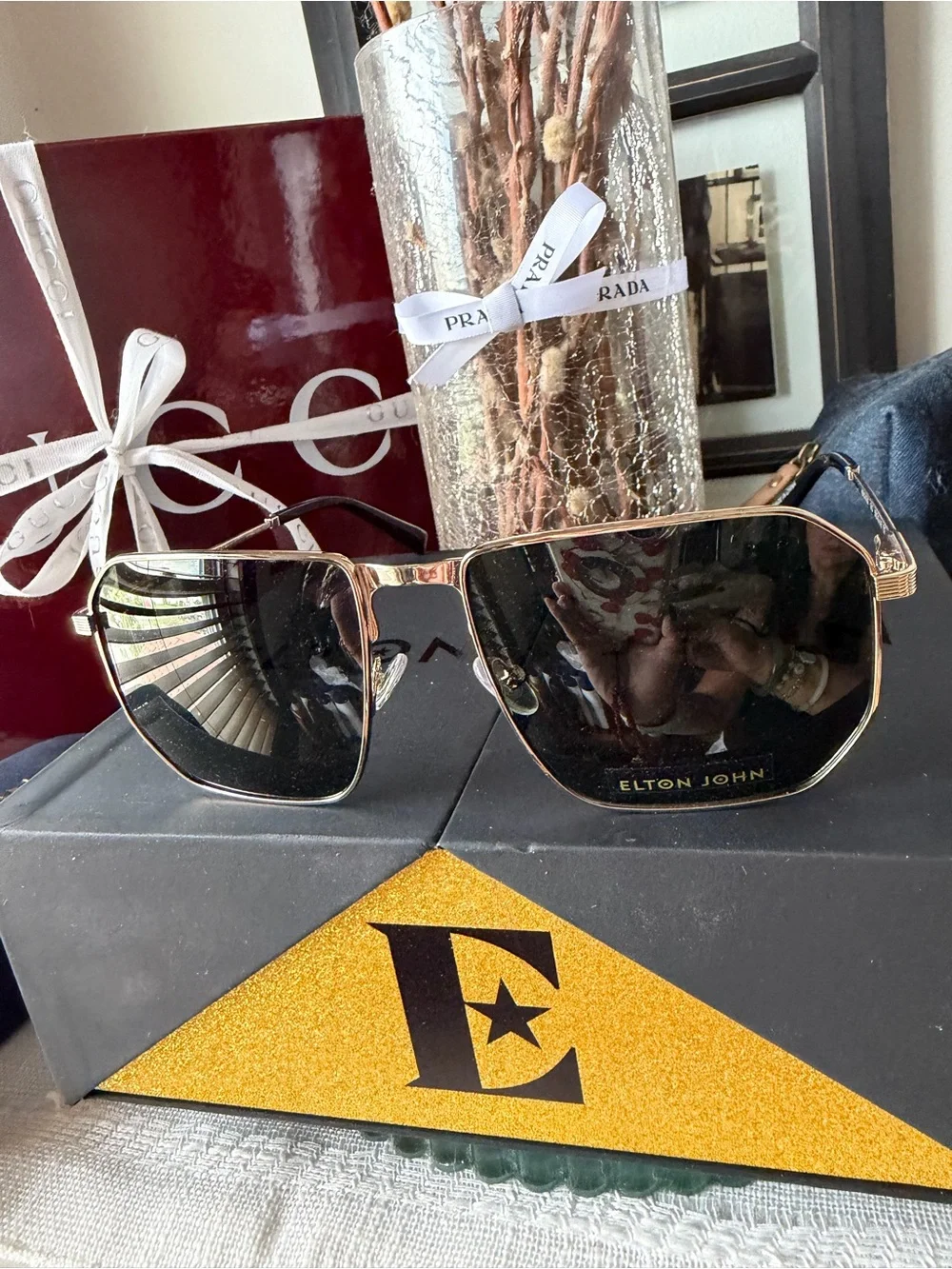 Elton John Unisex Aviator Sunglasses